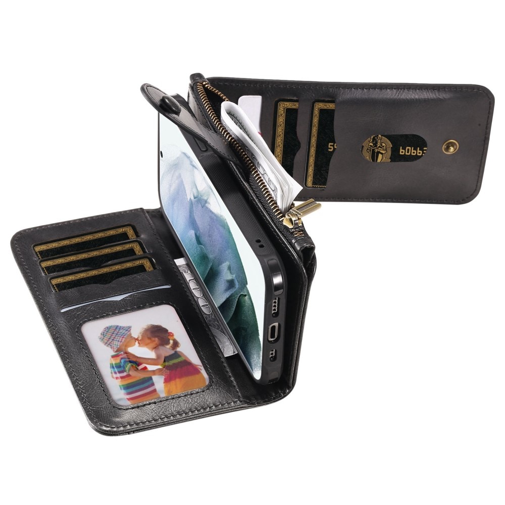 Magnet Leather Multi Wallet Samsung Galaxy S22 Ultra Nero