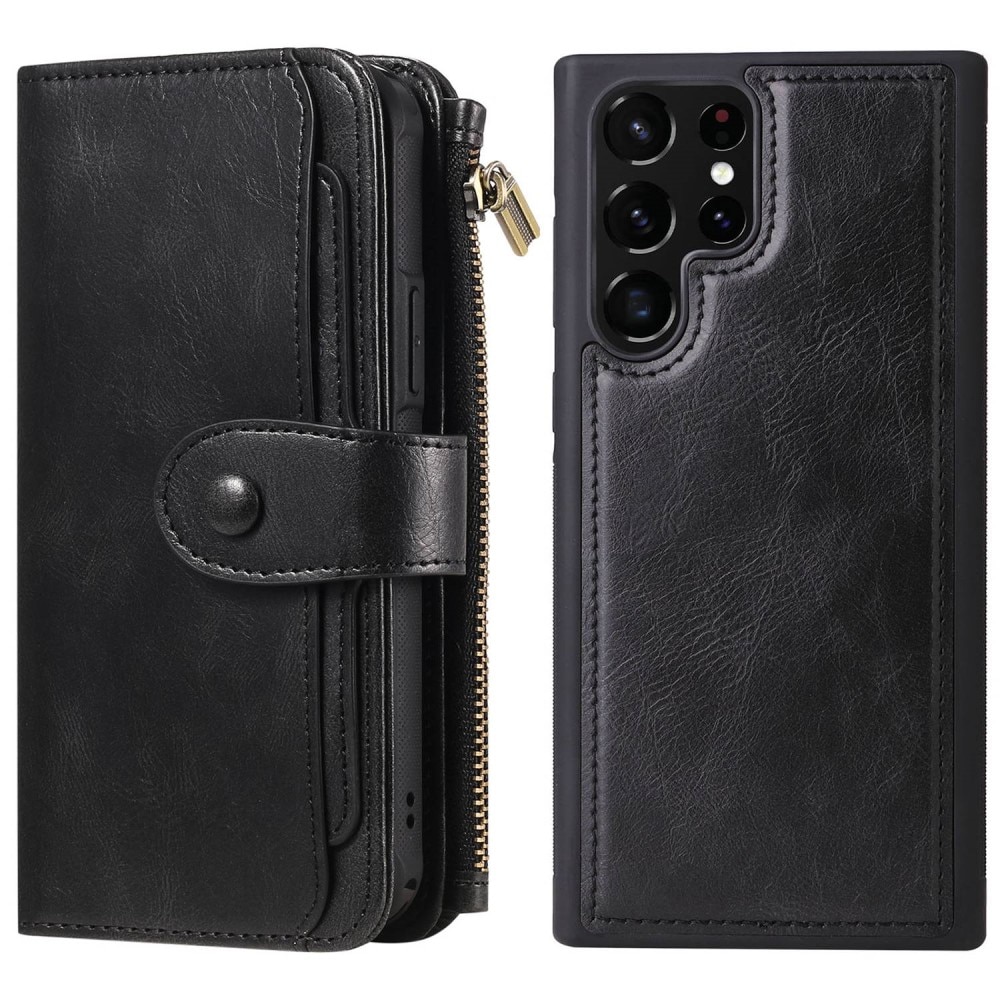 Magnet Leather Multi Wallet Samsung Galaxy S22 Ultra Nero