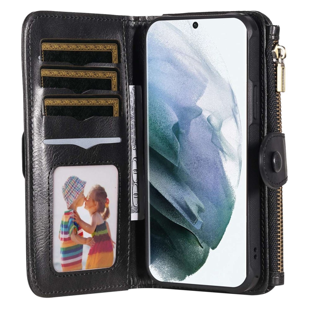 Magnet Leather Multi Wallet Samsung Galaxy S22 Ultra Nero