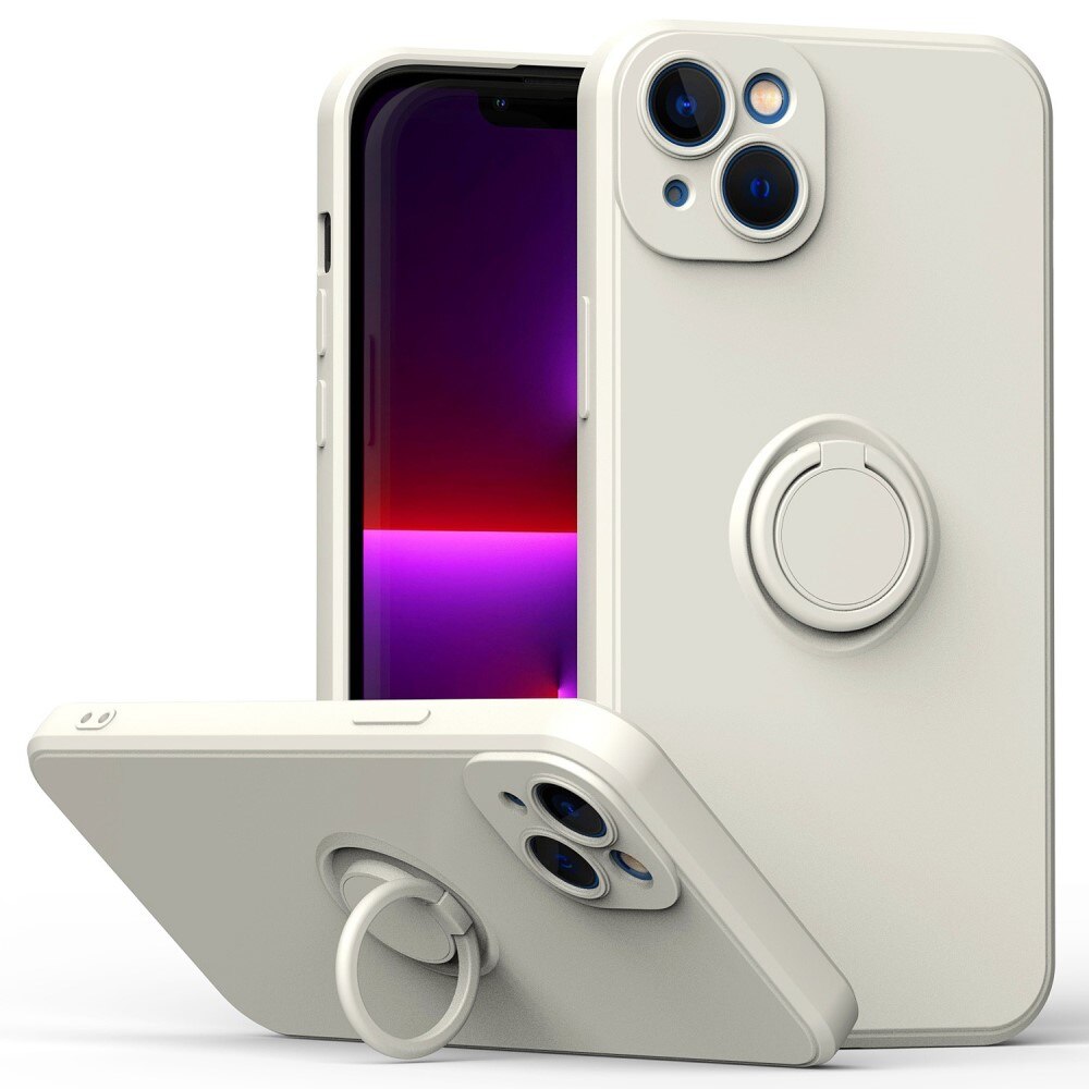 Cover rigide con porta anelli iPhone 14 Bianco