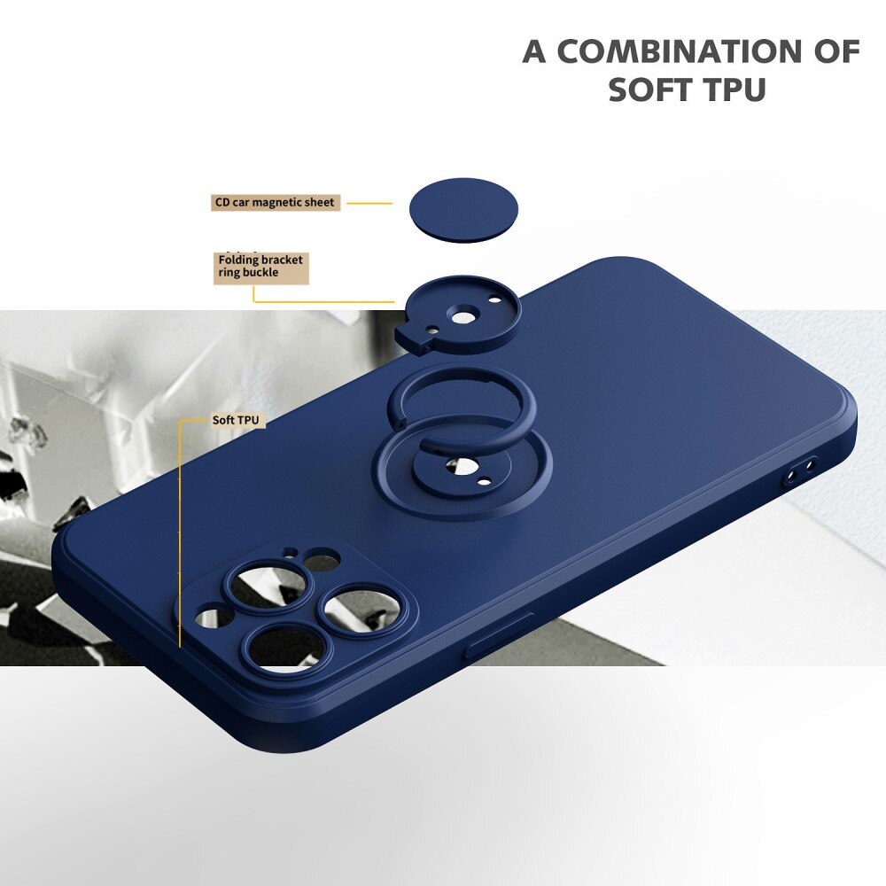 Cover rigide con porta anelli iPhone 14 Pro Max Nero