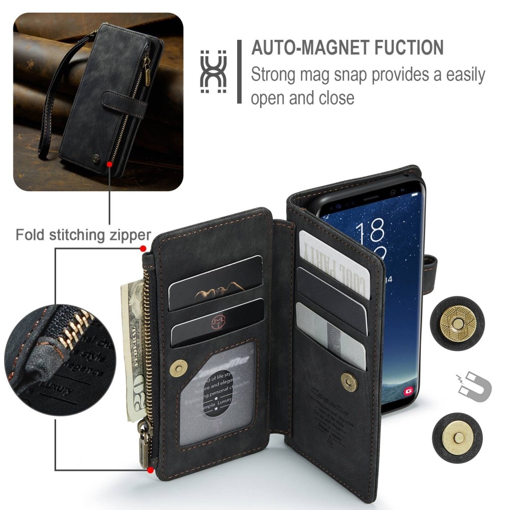 Custodie a portafoglio Zipper Samsung Galaxy S22 nero