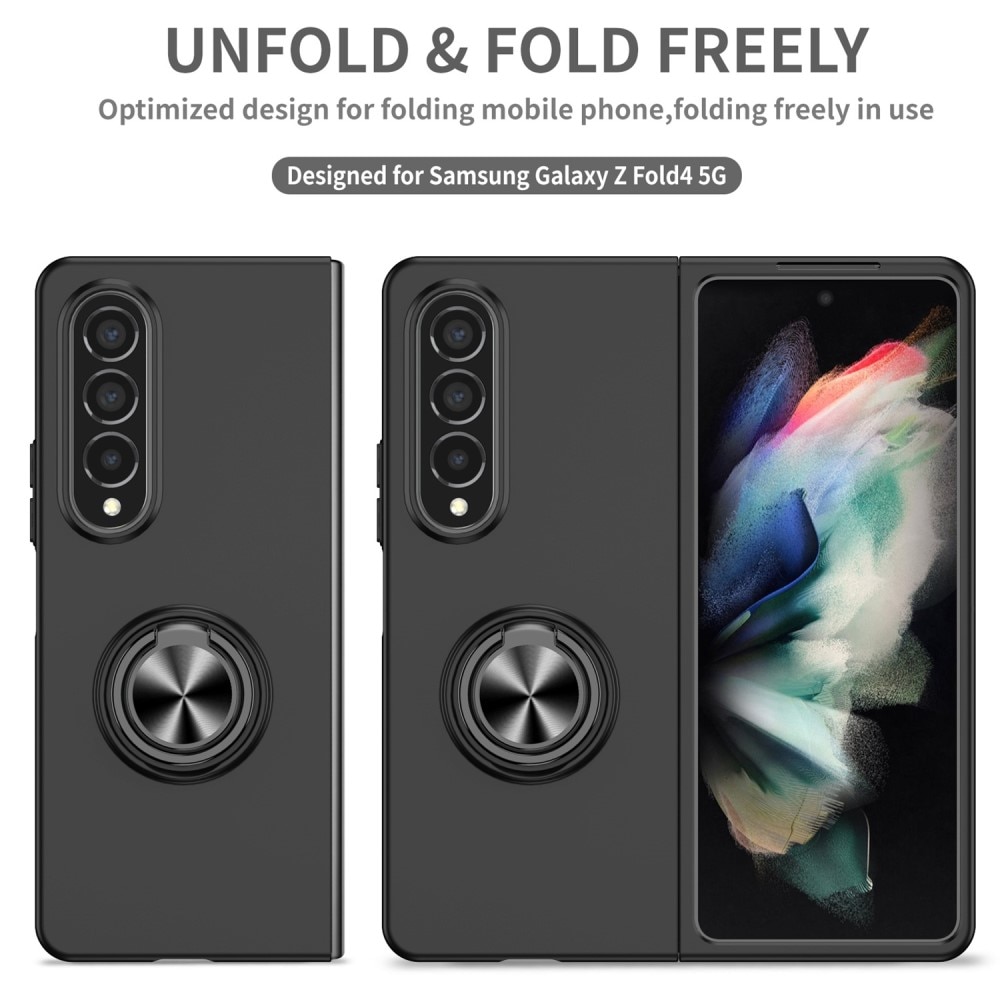 Cover magnetico con porta anelli Samsung Galaxy Z Fold 4 Nero