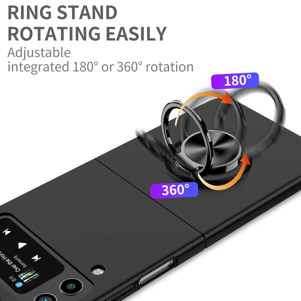 Cover magnetico con porta anelli Samsung Galaxy Z Flip 4 Nero