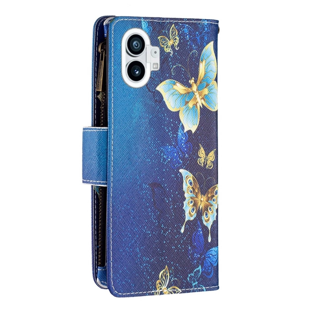 Borsa a portafoglio Nothing Phone 1 Farfalle Blu