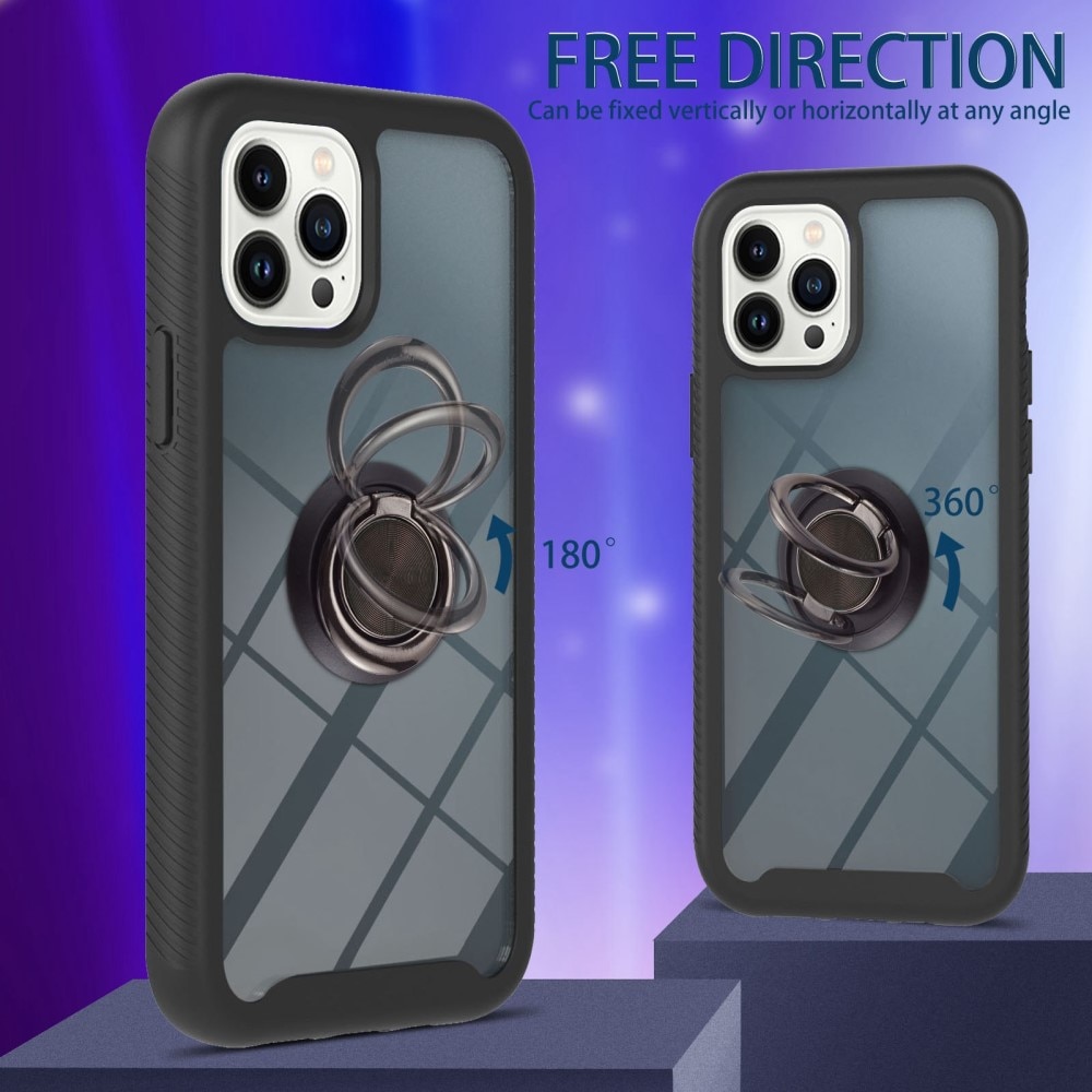 Case Full Cover Ring iPhone 14 Pro Max Nero