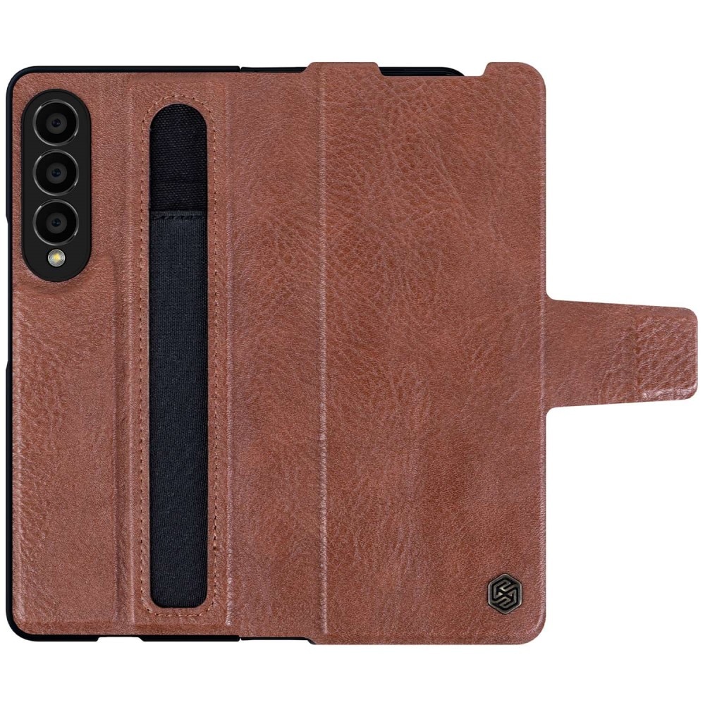 Cover Leather Case with Pen Slot Samsung Galaxy Z Fold 4 Marrone