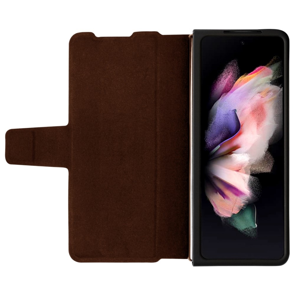 Cover Leather Case with Pen Slot Samsung Galaxy Z Fold 4 Marrone