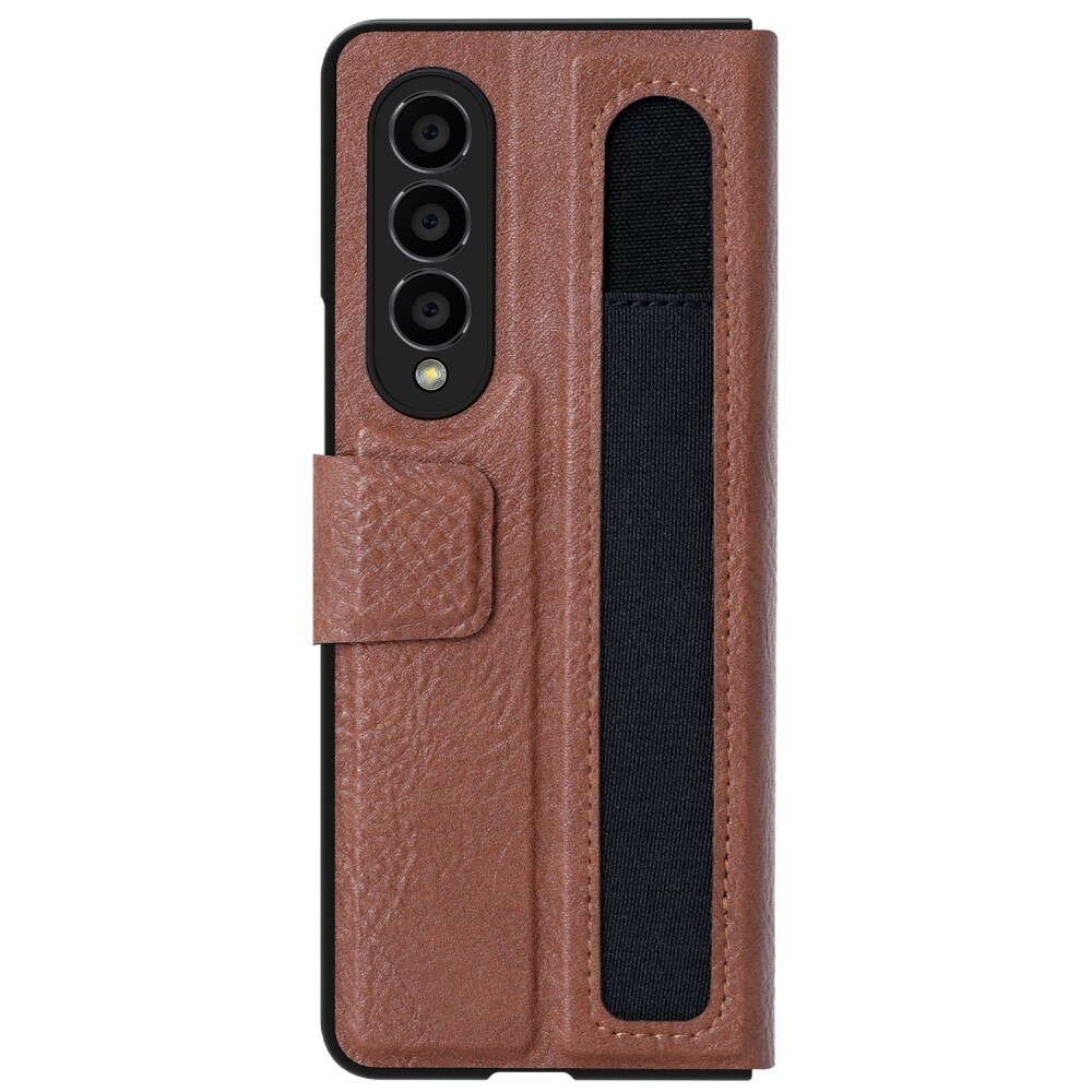 Cover Leather Case with Pen Slot Samsung Galaxy Z Fold 4 Marrone