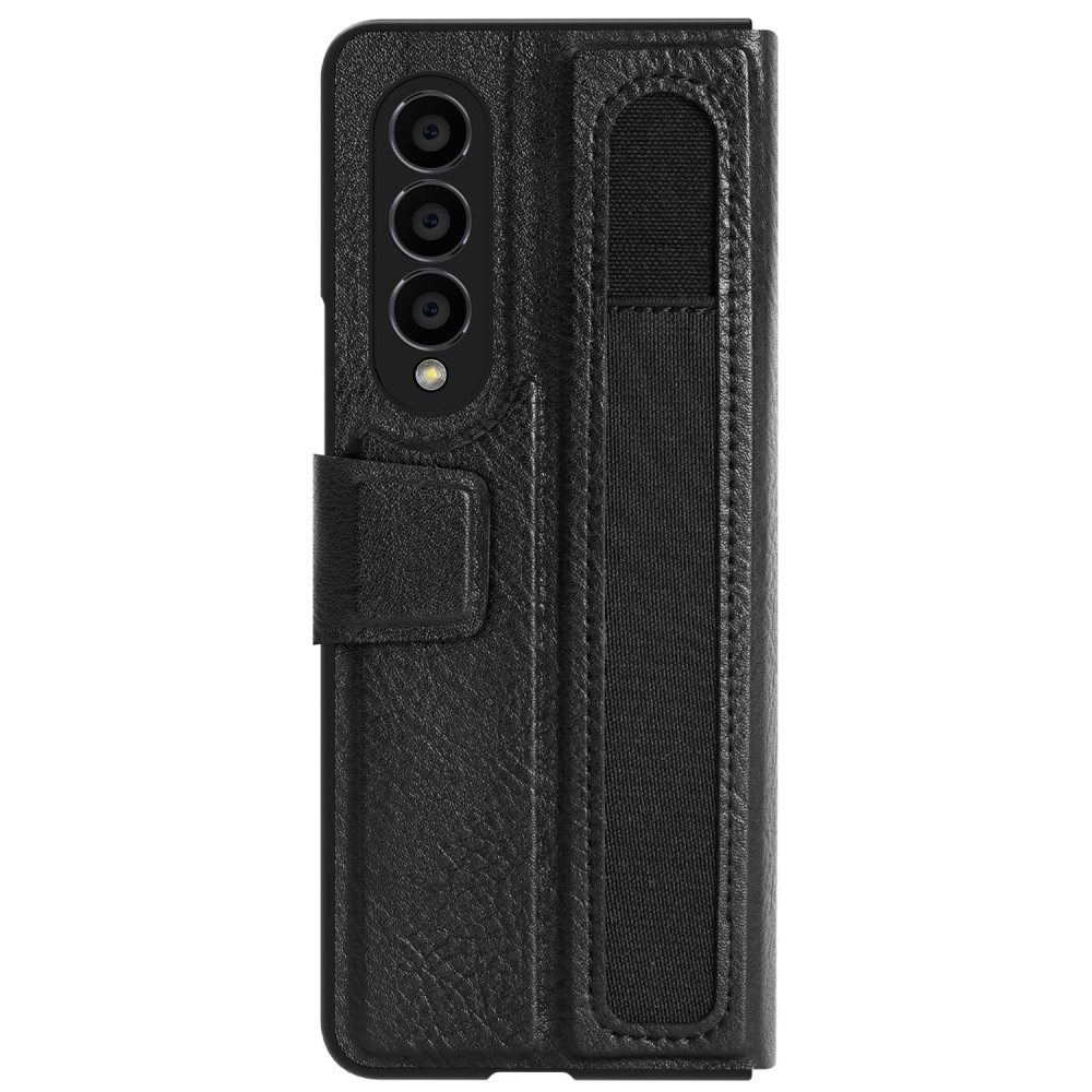 Cover Leather Case with Pen Slot Samsung Galaxy Z Fold 4 Nero