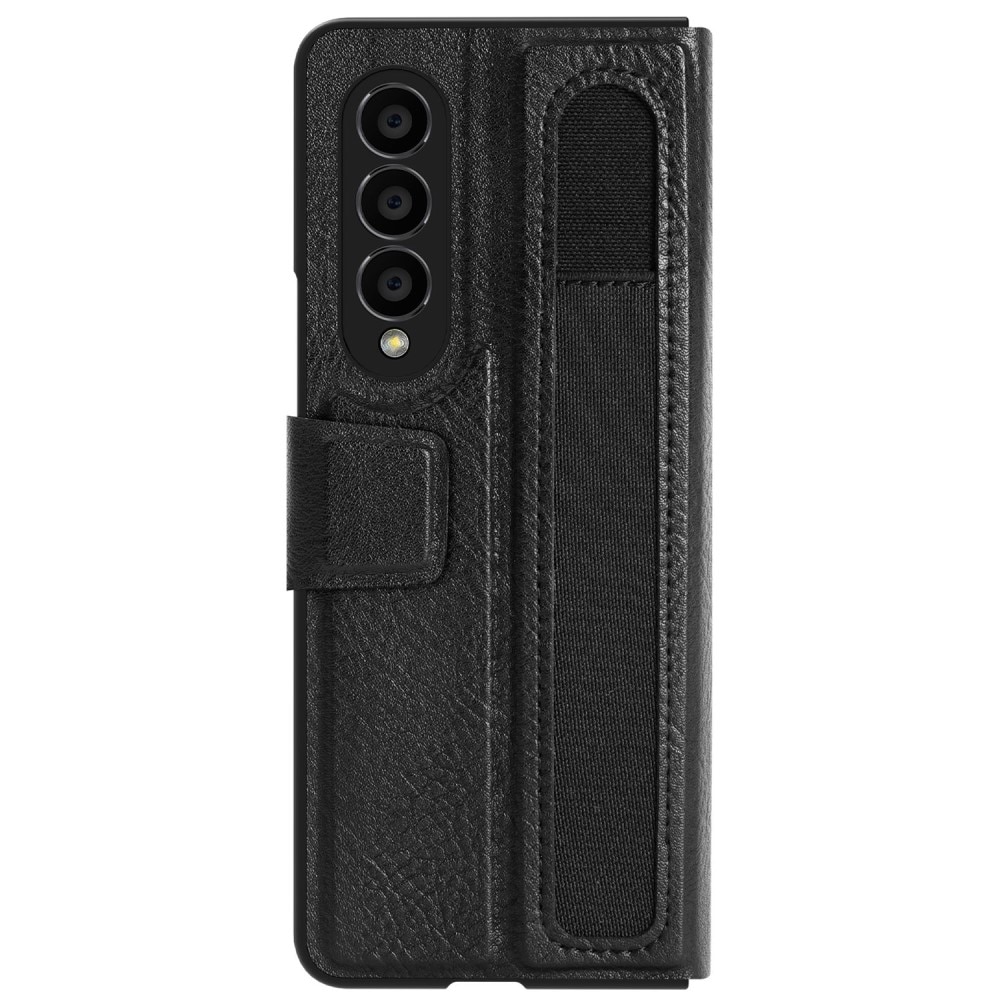 Cover Leather Case with Pen Slot Samsung Galaxy Z Fold 4 Nero