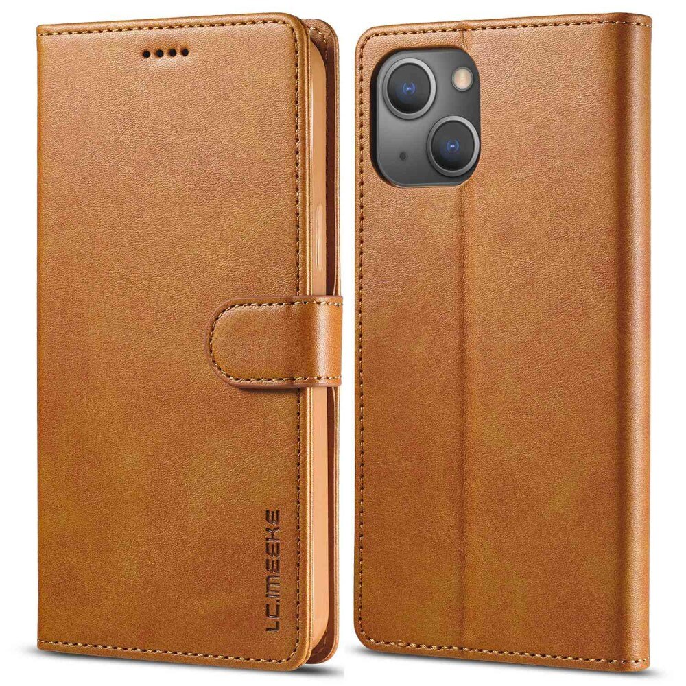 Custodie a portafoglio iPhone 14 Cognac