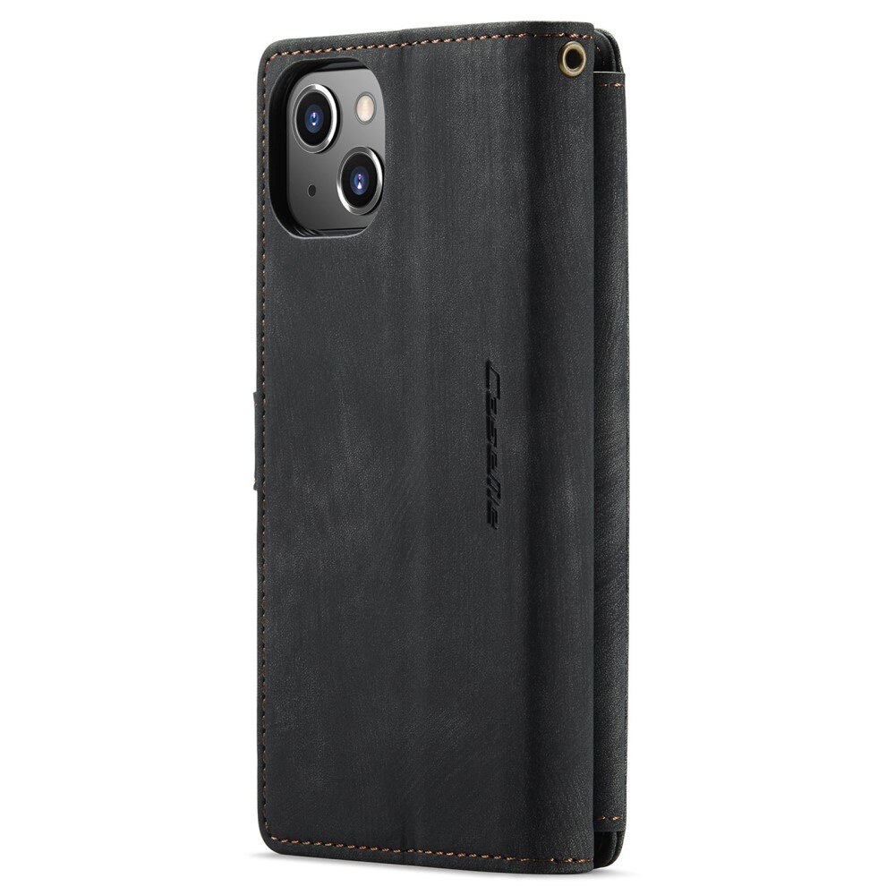 Custodie a portafoglio Zipper Apple iPhone 14 Plus Nero