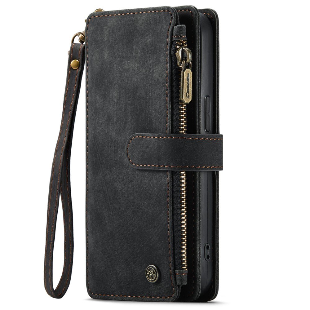 Custodie a portafoglio Zipper Apple iPhone 14 Plus Nero