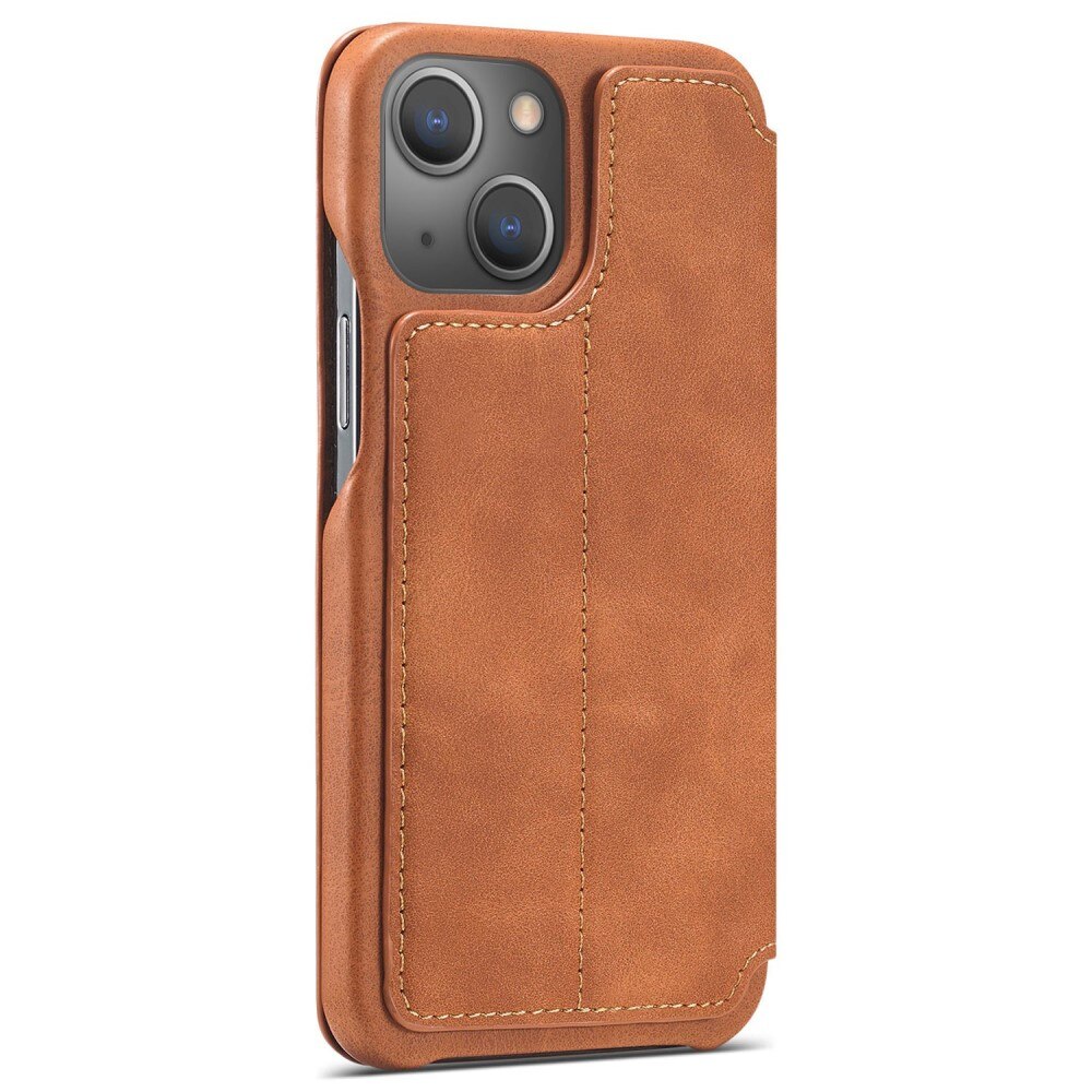 Custodie a portafoglio sottili iPhone 14 Plus Cognac