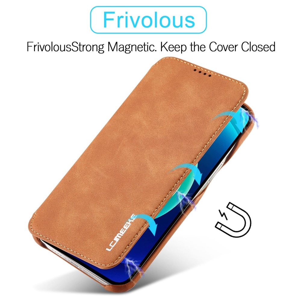 Custodie a portafoglio sottili iPhone 14 Pro Cognac