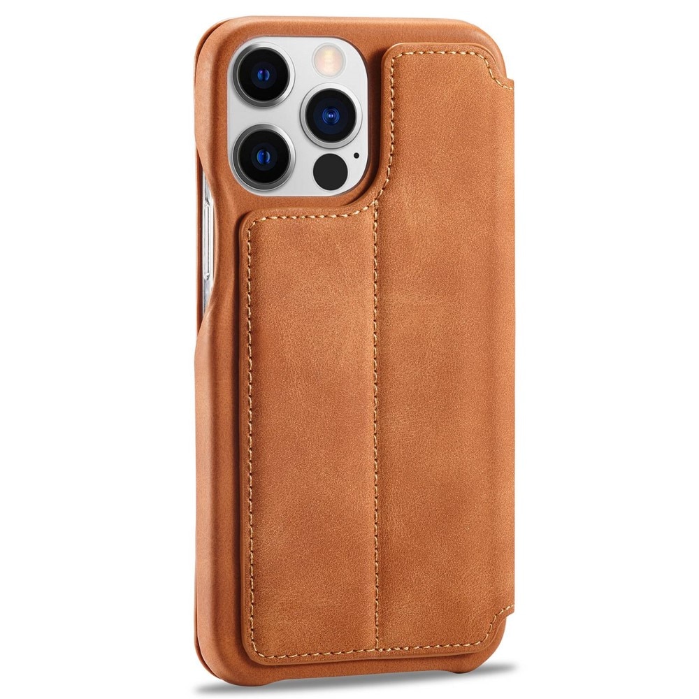 Custodie a portafoglio sottili iPhone 14 Pro Max Cognac