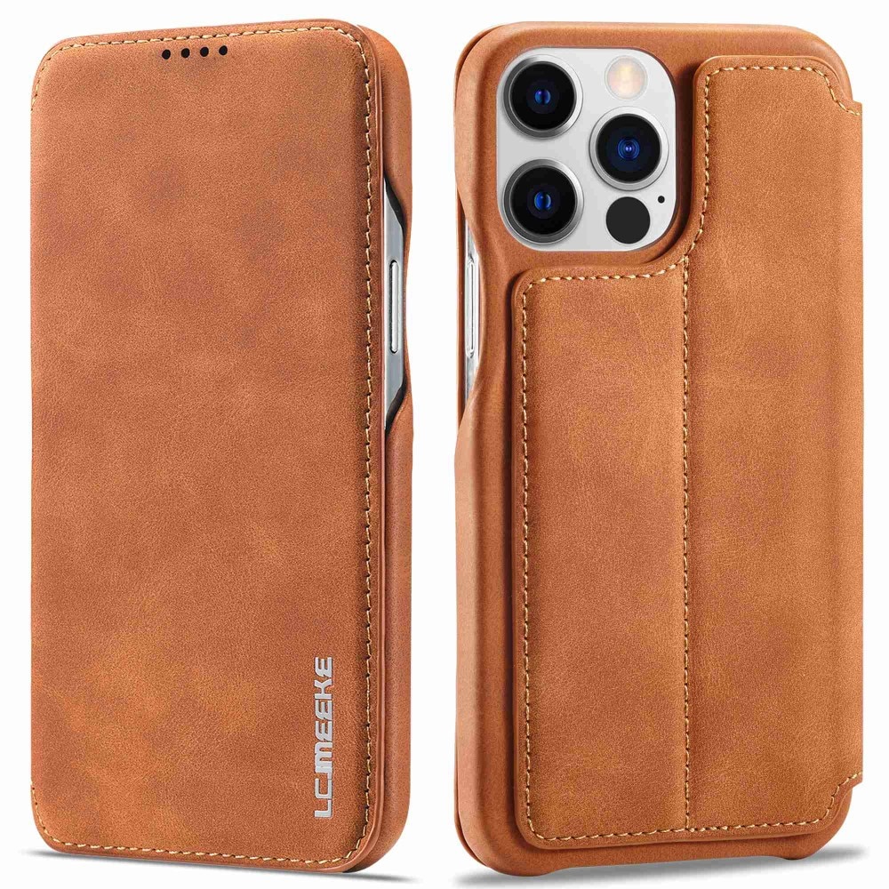 Custodie a portafoglio sottili iPhone 14 Pro Max Cognac