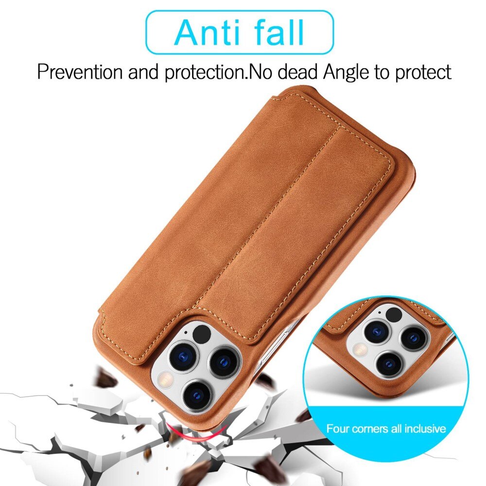 Custodie a portafoglio sottili iPhone 14 Pro Max Cognac