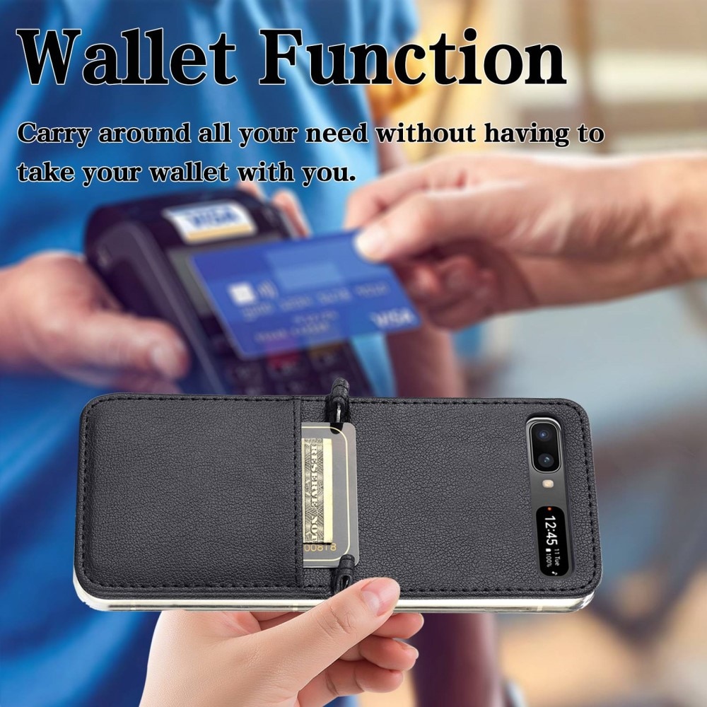 Cover portafoglio Slim Card Wallet Samsung Galaxy Z Flip Nero