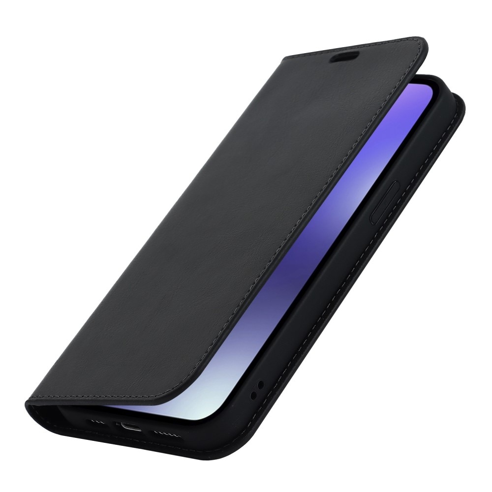 Cover Portafoglio in vera pelle iPhone 14 Pro Max nero