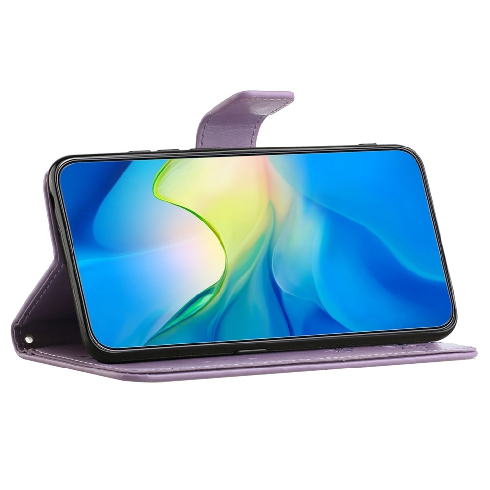 Custodia in pelle a farfalle per  OnePlus 10T, Viola