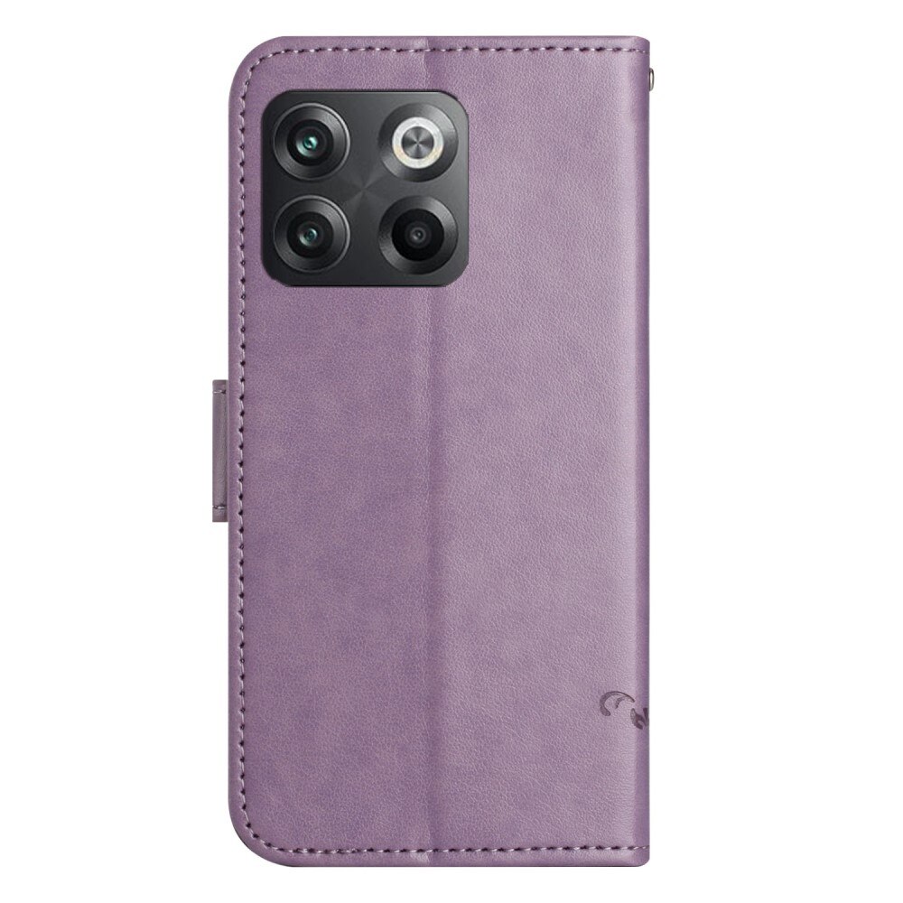 Custodia in pelle a farfalle per  OnePlus 10T, Viola