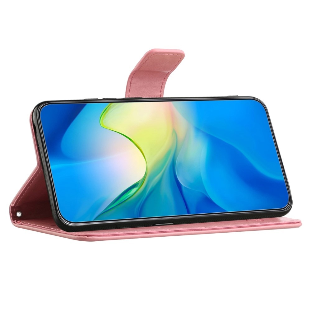 Custodia in pelle a farfalle per  OnePlus 10T, Rosa