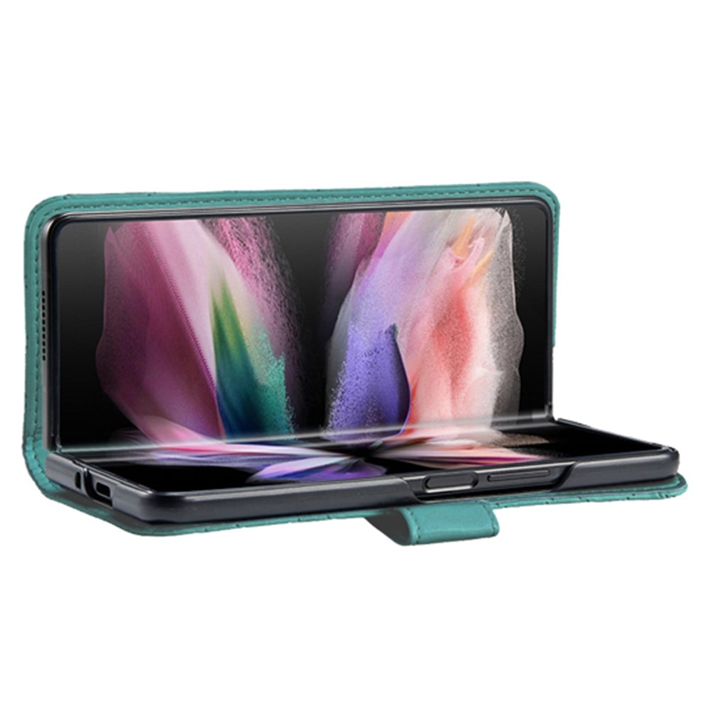 Custodia a portafoglio trapuntate Samsung Galaxy Z Fold 4 Verde