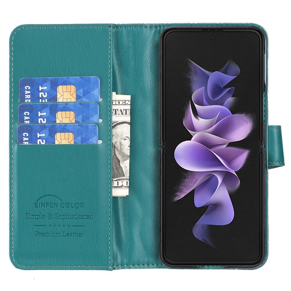 Custodia a portafoglio trapuntate Samsung Galaxy Z Fold 4 Verde