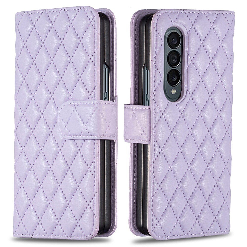 Custodia a portafoglio trapuntate Samsung Galaxy Z Fold 4 Viola