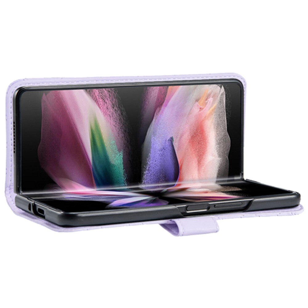 Custodia a portafoglio trapuntate Samsung Galaxy Z Fold 4 Viola