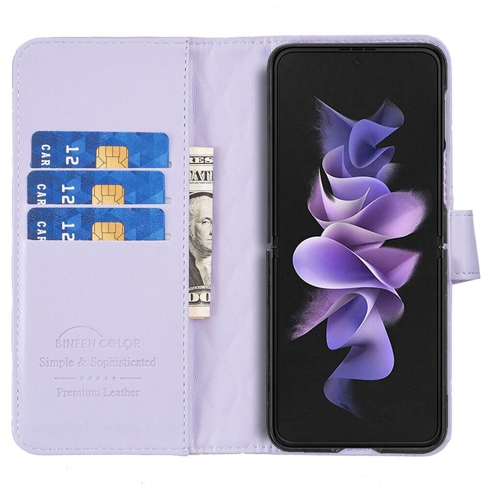 Custodia a portafoglio trapuntate Samsung Galaxy Z Fold 4 Viola