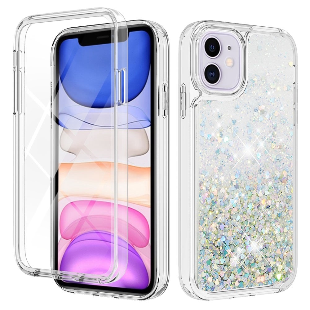 Cover Full Protection Glitter Powder TPU iPhone 11 d'argento