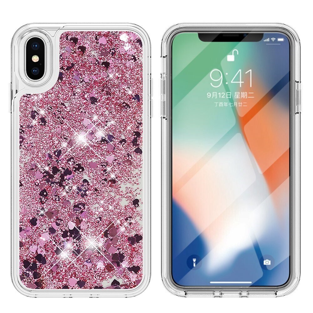 Cover Glitter Powder TPU iPhone X/XS Oro Rosa