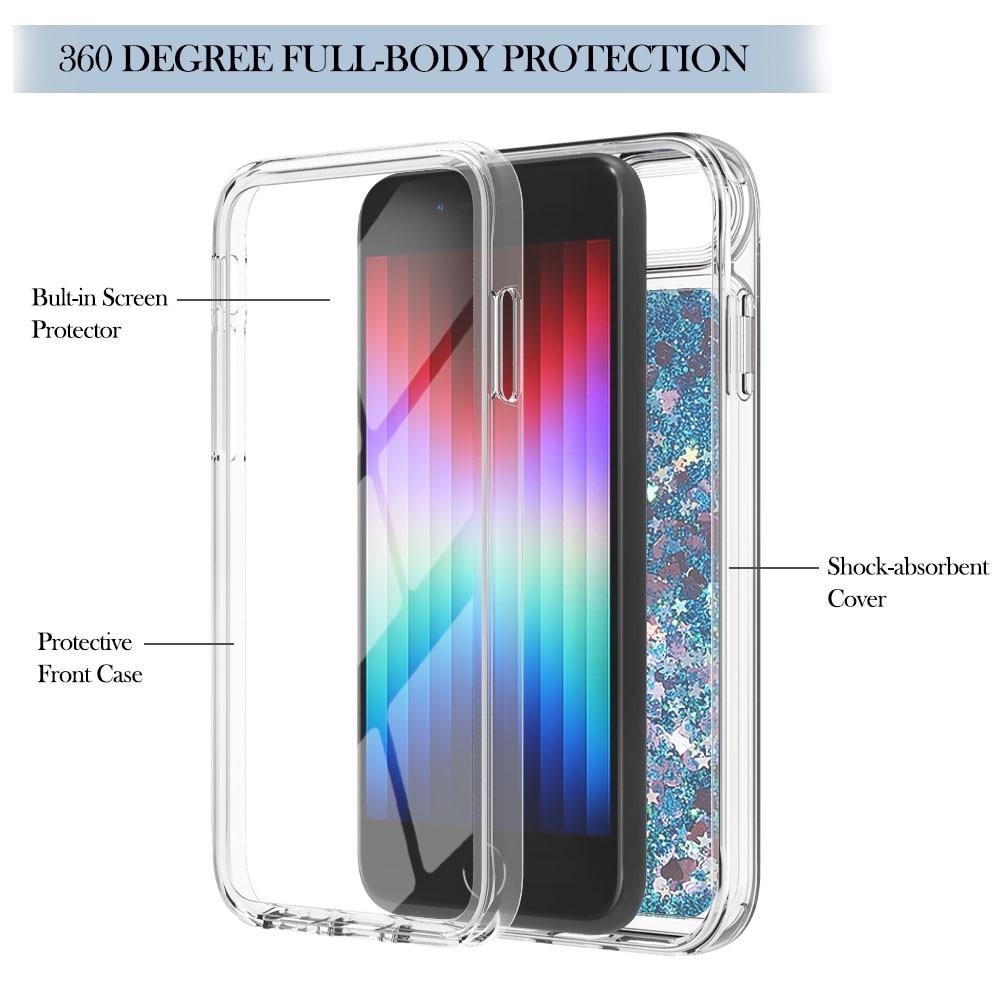 Cover Full Protection Glitter Powder TPU iPhone 7/8/SE blu