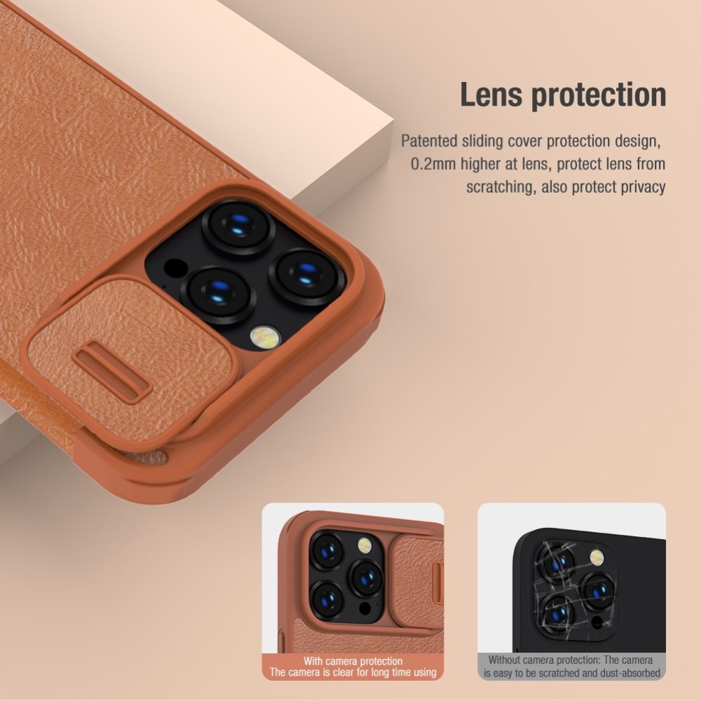 Cover Qin Pro CamShield iPhone 14 Pro Brown