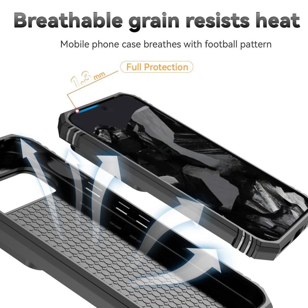 Cover ibride con anello e protezione fotocamera Google Pixel 9 Pro XL Nero