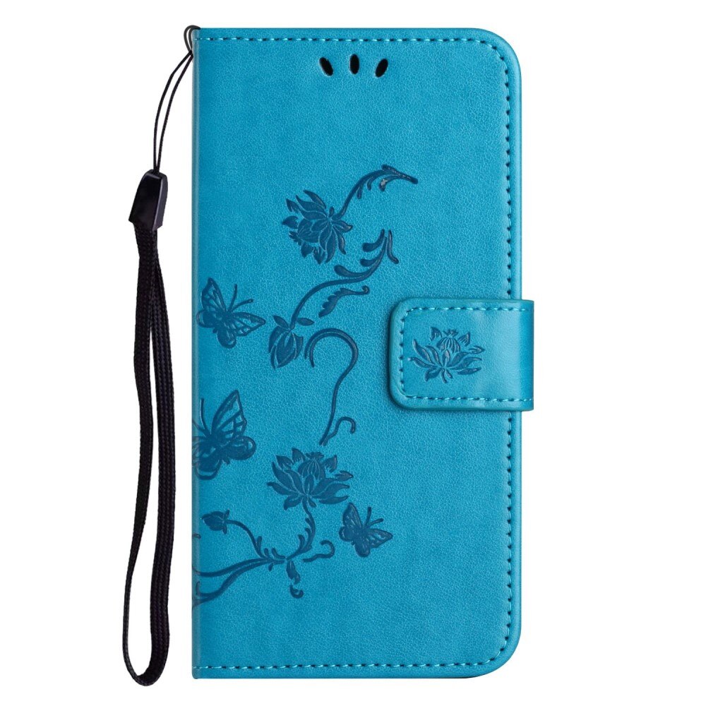 Custodia in pelle a farfalle per Samsung Galaxy A04, Blu
