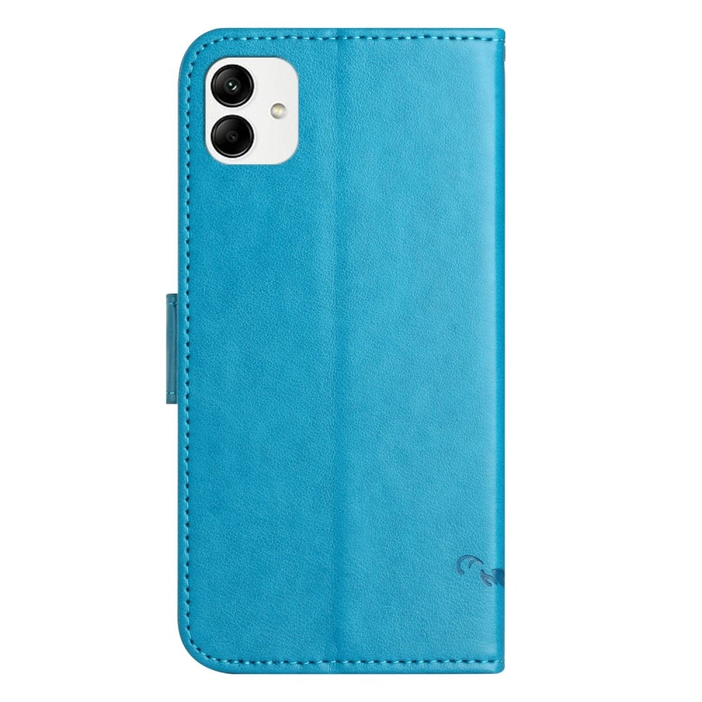 Custodia in pelle a farfalle per Samsung Galaxy A04, blu