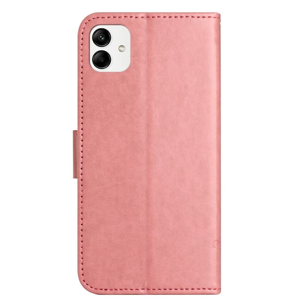 Custodia in pelle a farfalle per Samsung Galaxy A04, rosa