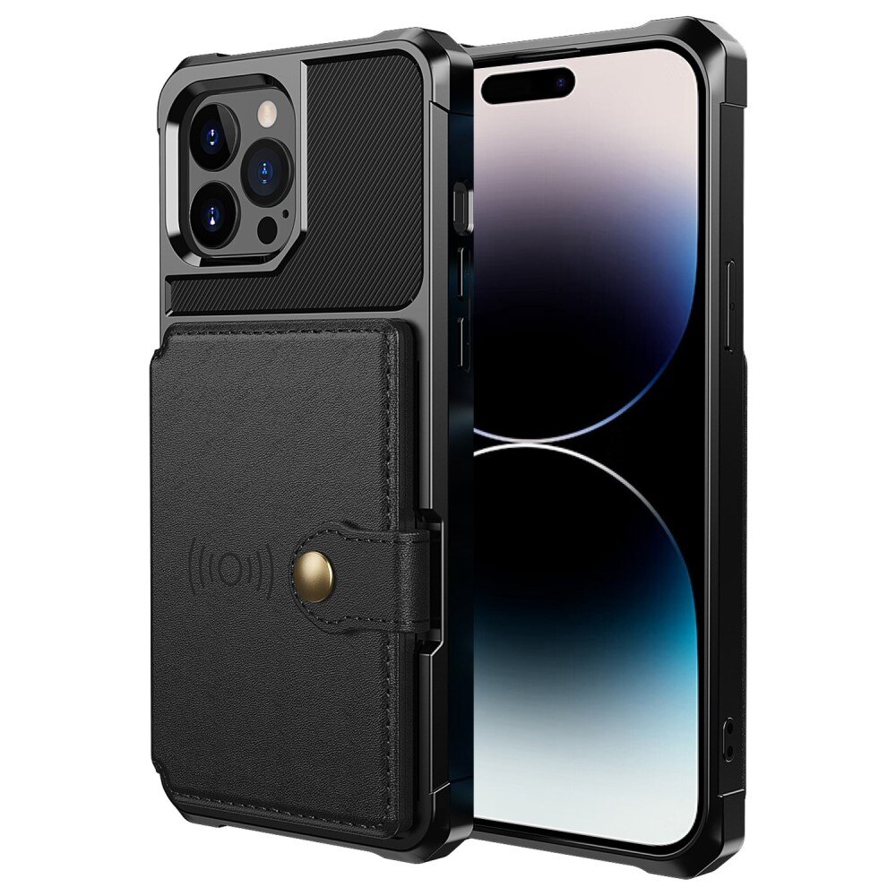 Cover con portacarte Tough Multi-slot iPhone 14 Pro Nero