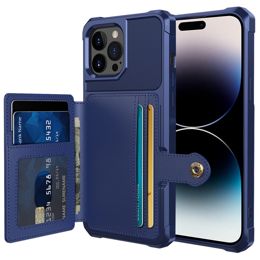 Cover con portacarte Tough Multi-slot iPhone 14 Pro Max Blu