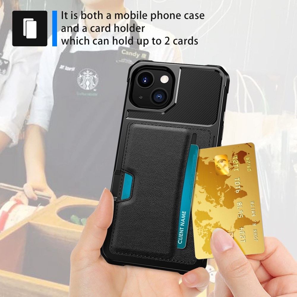 Cover Tough Card Case iPhone 14 Plus Nero