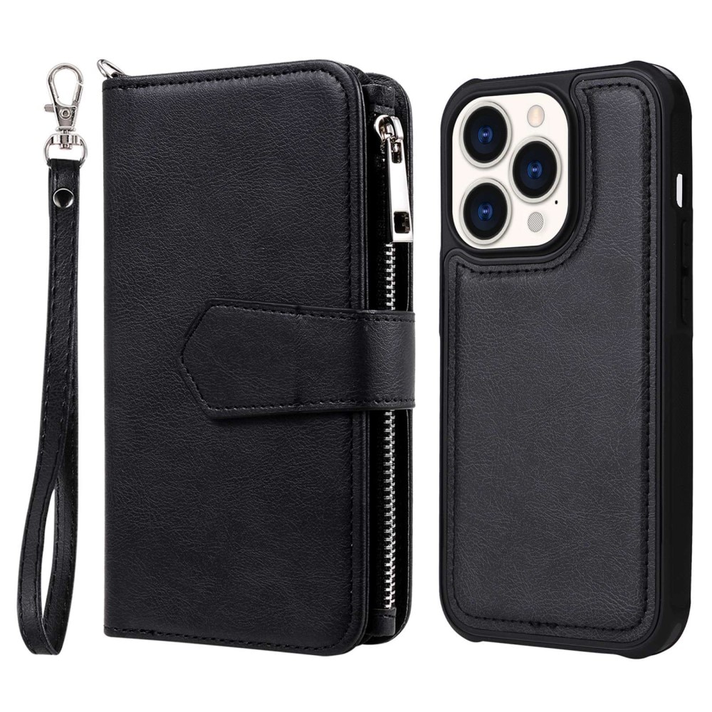 Zipper Magnet Wallet iPhone 14 Pro Nero