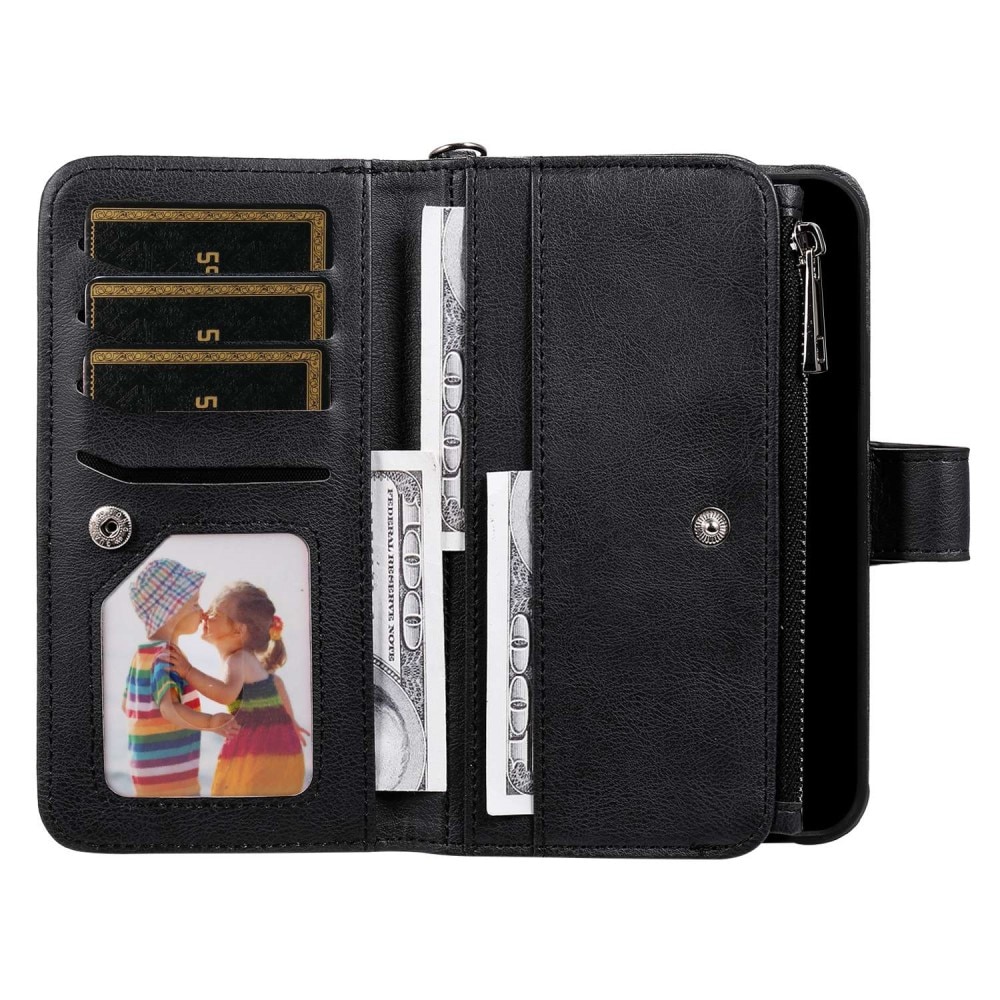 Zipper Magnet Wallet iPhone 14 Pro Nero