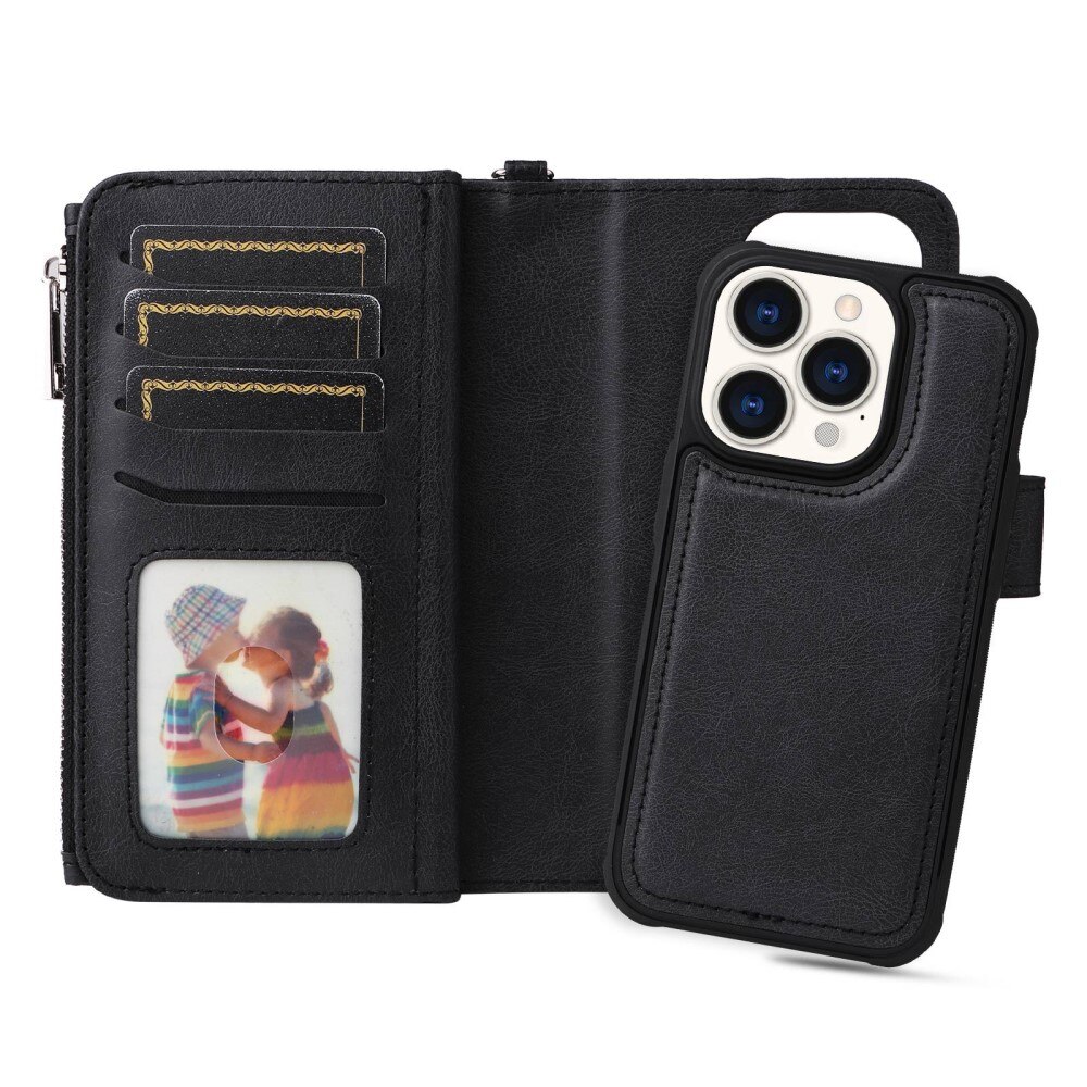 Zipper Magnet Wallet iPhone 14 Pro Nero