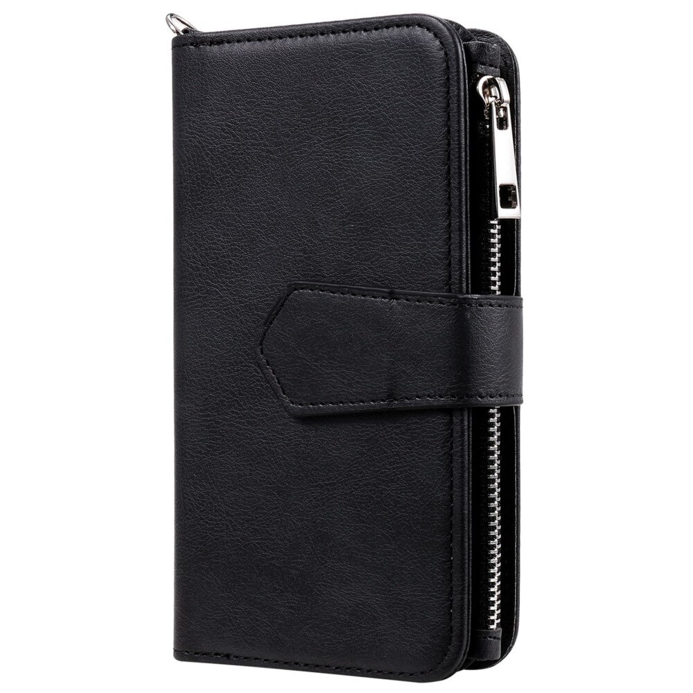 Zipper Magnet Wallet iPhone 14 Plus Nero