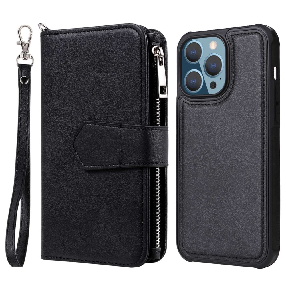 Zipper Magnet Wallet iPhone 14 Pro Max Nero