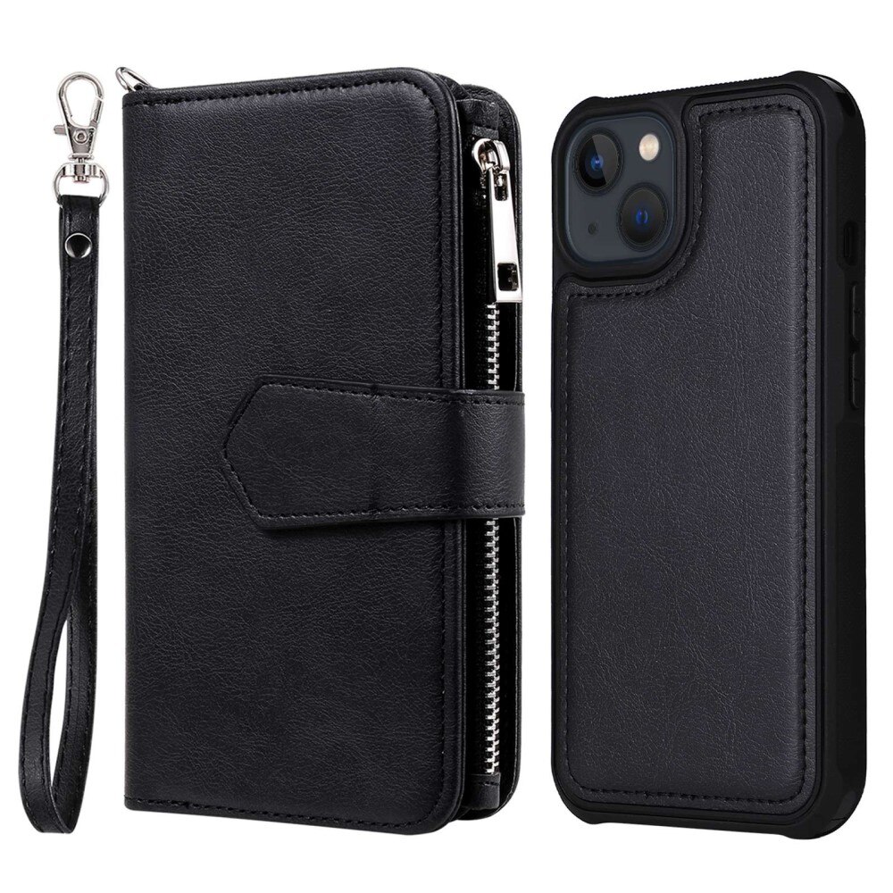 Zipper Magnet Wallet iPhone 14 Nero